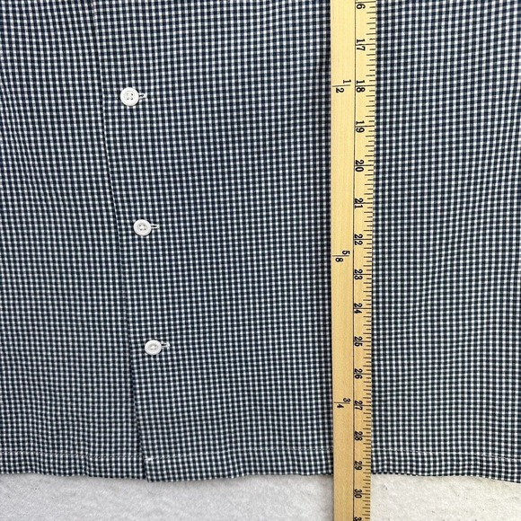 Crown & Ivy Shirt Mens Medium M Blue White Plaid Button Up Short Sleeve Classic - Picture 8 of 12